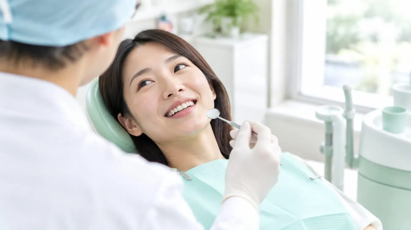 歯科医師が患者さまの歯を診察している様子