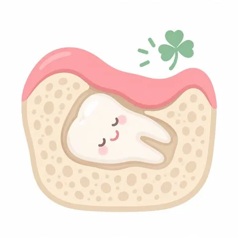 骨の中に完全に埋まった親知らずのイラスト